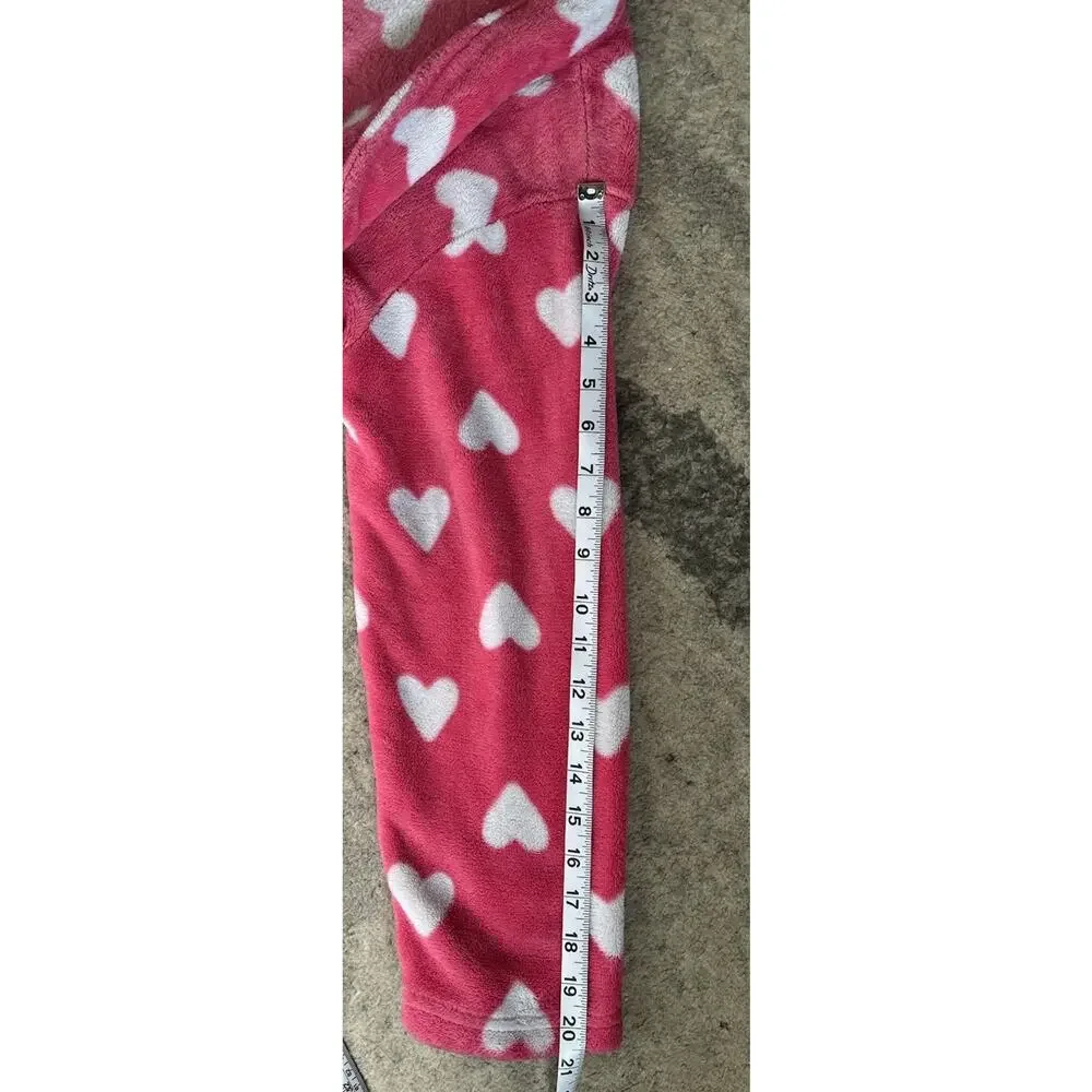 The Children’s Place Girls Pink Fleece Robe White Hearts Size XL (14)